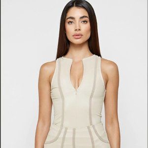 Maniere de voir racer neck high shine bodysuit - Beige size 8-10